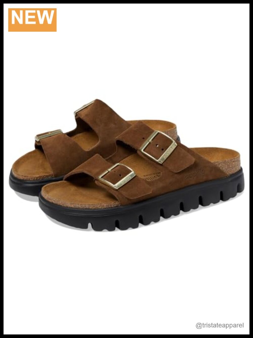 Papillio Arizona Chunky Suede Platform Sandals Buckle Arch Support